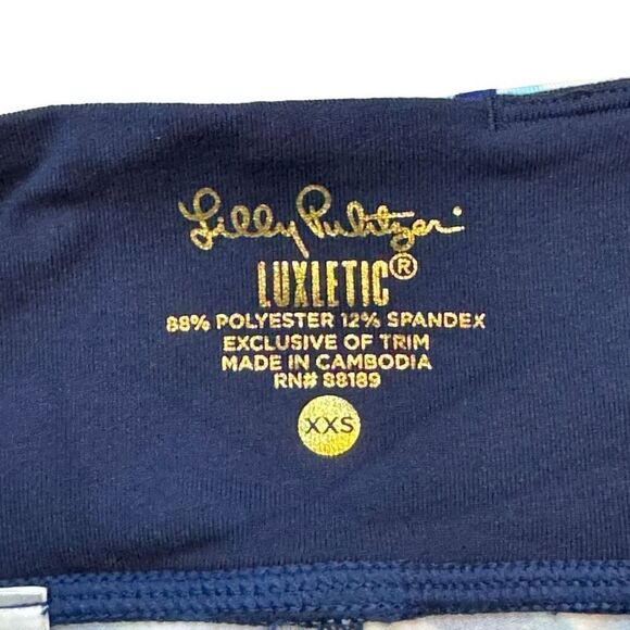 Lilly Pulitzer Luxletic Weekender Legging Crash the Bash in Bright Blue XXS NWT - Picture 9 of 10